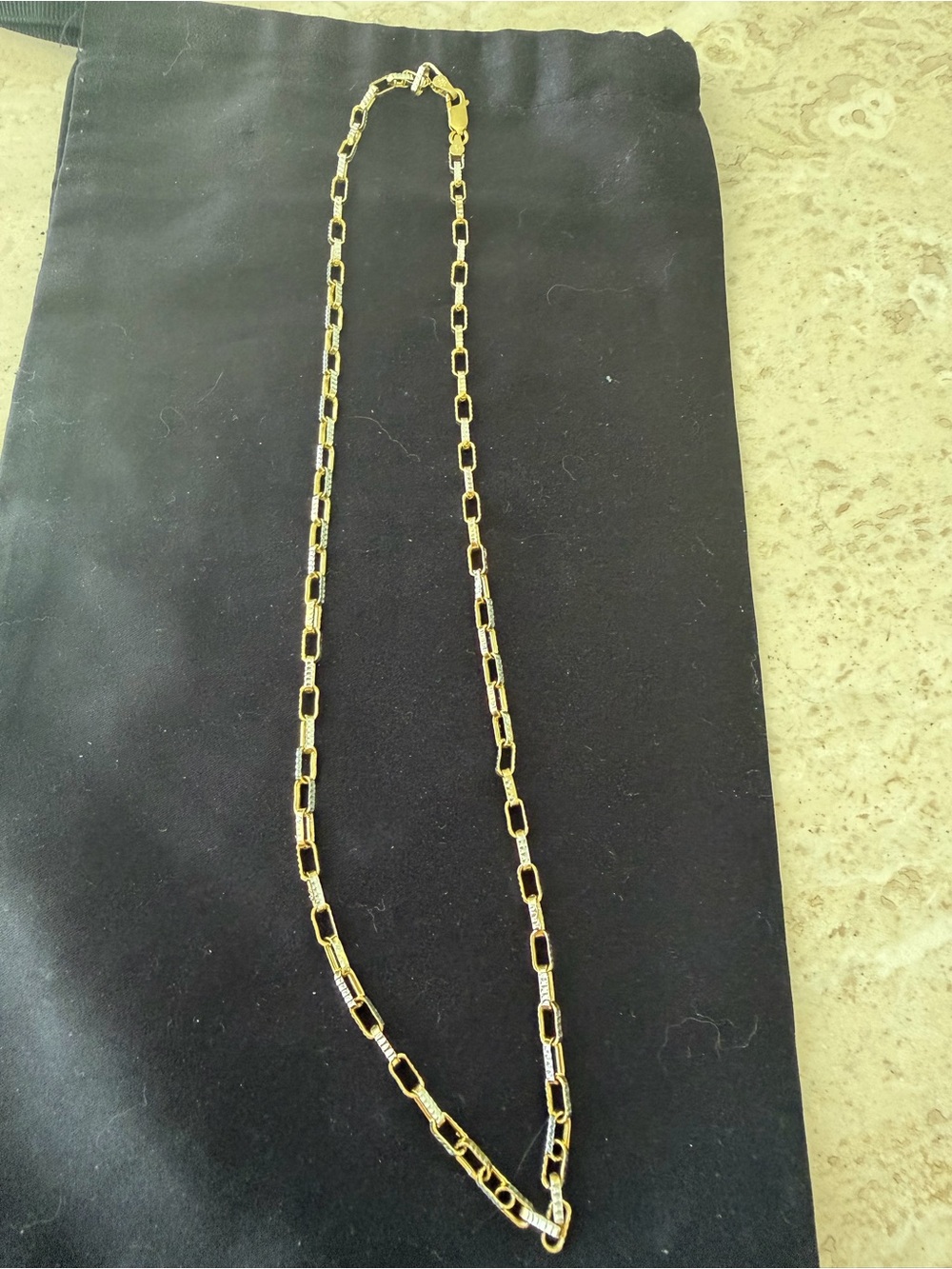 Made in Italy, 925 & Gold tone Link Chain Necklace - Elegant Women's Jewelry